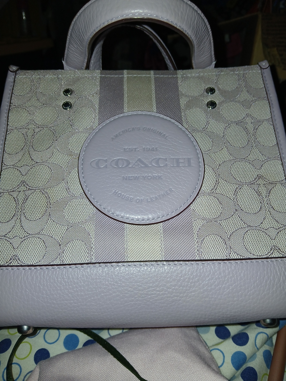 Limited Edition Coach Lilac Signature Canvas Top-Handle Bag NWOT